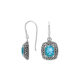 AE-8101-BT Sterling Silver Earring With Blue Topaz Q.